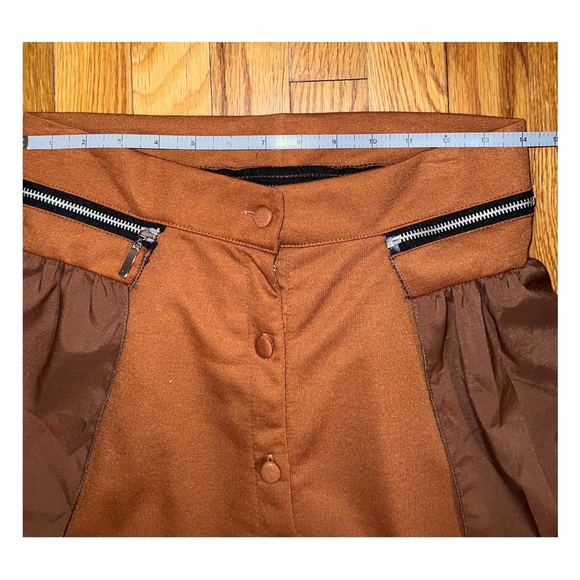 RUST BROWN PUMPKIN RUFFLED SKIRT - Picture 6 of 9